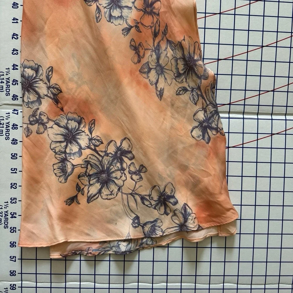 Intimately Free People Cassie Maxi Slip Dress Large Satin Peach Floral Backless - Picture 11 of 12